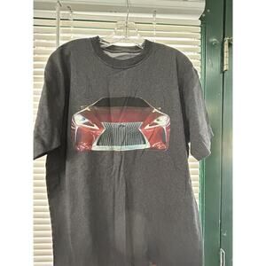 Zorrel Mens T-Shirt Short‎ Sleeve Size Large Solid Black Gray Car Vintage